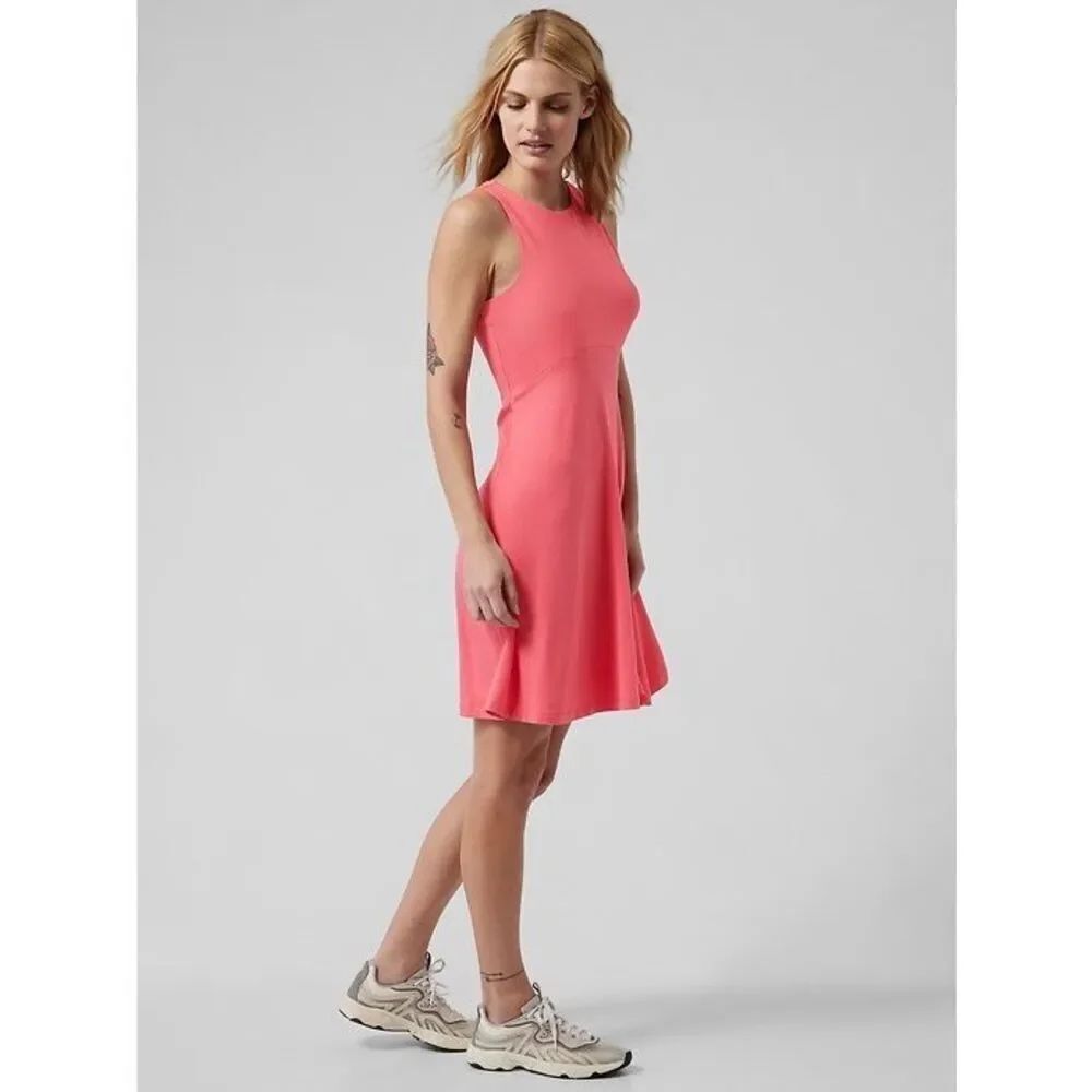 Athleta Santorini Thera Modal Dress in Coral Medium Tall